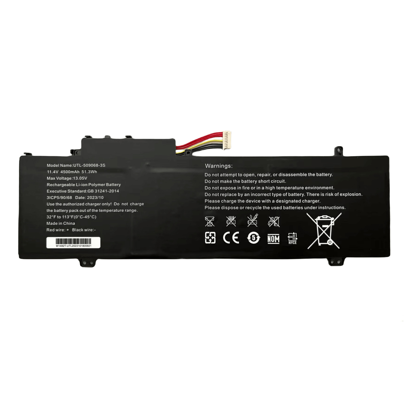 New   UTL-509068-3S Battery For Gateway GWTN141-10BK GWTN141-4 GWTN156-5BL