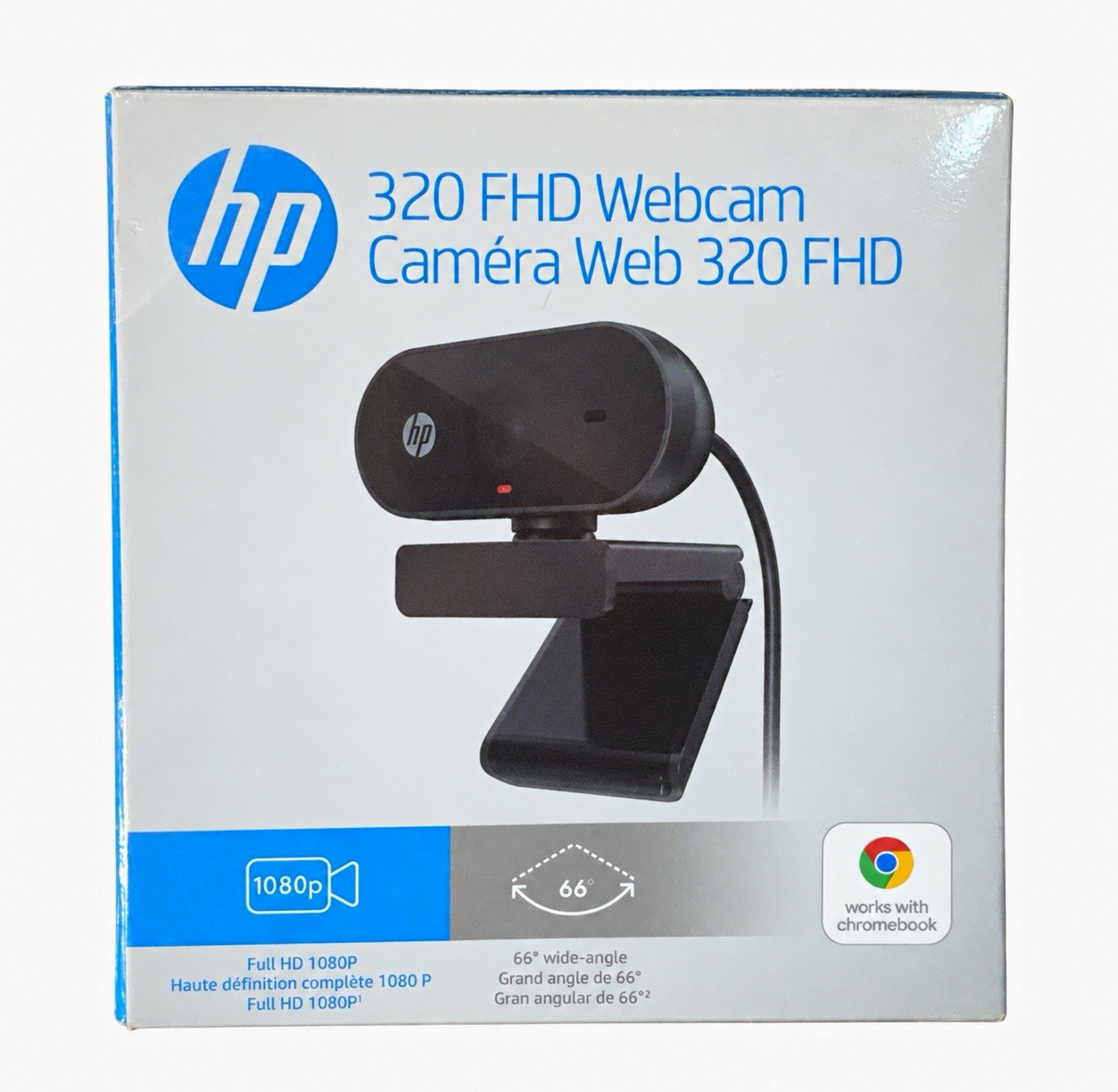 HP 320 FHD Webcam 1080p 66° Wide Angle Built-In Mic 53X26AA#ABL New Sealed 