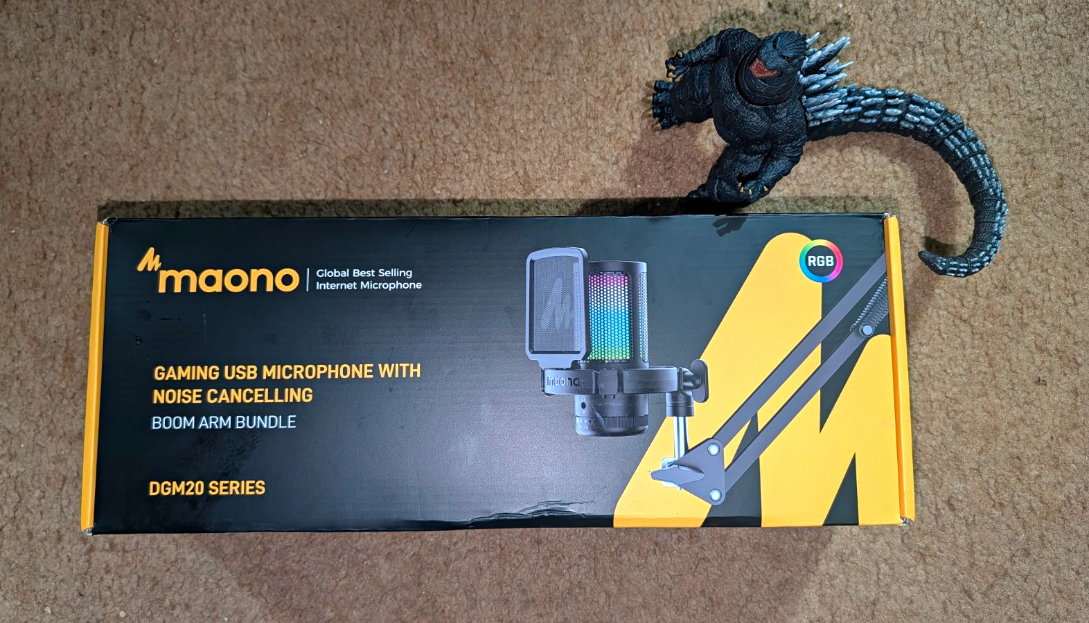 Maono DGM20S USB Gaming Microphone (Godzilla For Scale, Not Included)