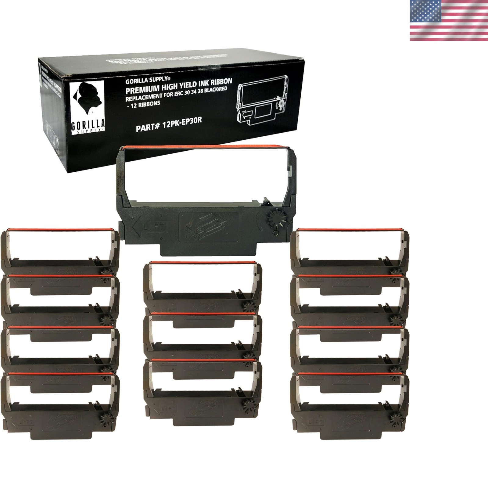 Compatible Ink Ribbon Replacement for ERC 30 34 38 B/R NK506, Compatible for ...