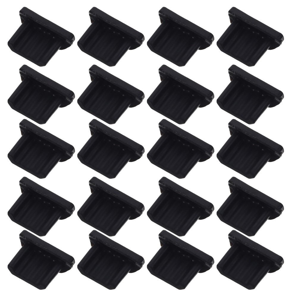 100pcs Micro USB Silicone Dust Plug, Black Soft Debris Blocking Port Covers