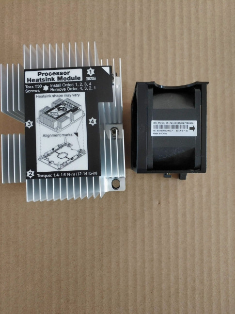 New Lenovo Thinksystem SR590 Heatsink 01KP655 with CPU backet & Fan 01KR062