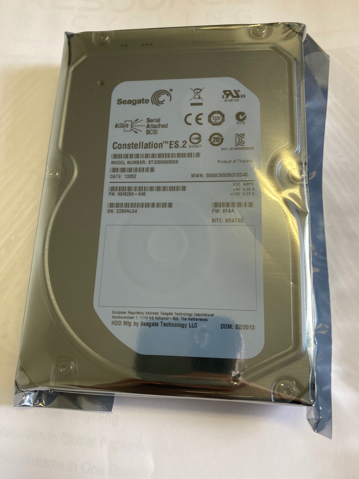ST33000650SS Seagate Constellation ES.2 3TB SAS 6G 64MB 3.5" HDD 9SM260-004