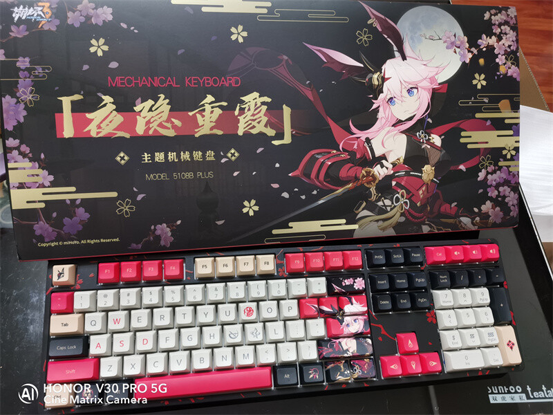 Official Honkai Impact 3 Yae Sakura RGB Backlit Game Mechanical Keyboard Gift