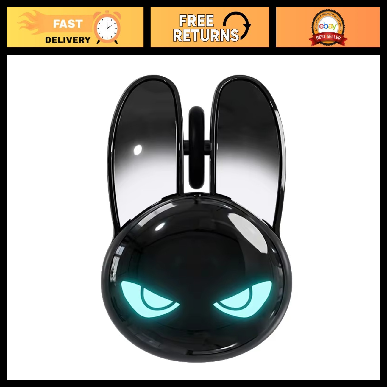 Dual-Mode RGB Rabbit Mouse - Silent, Rechargeable, Multi-Device Compatibility