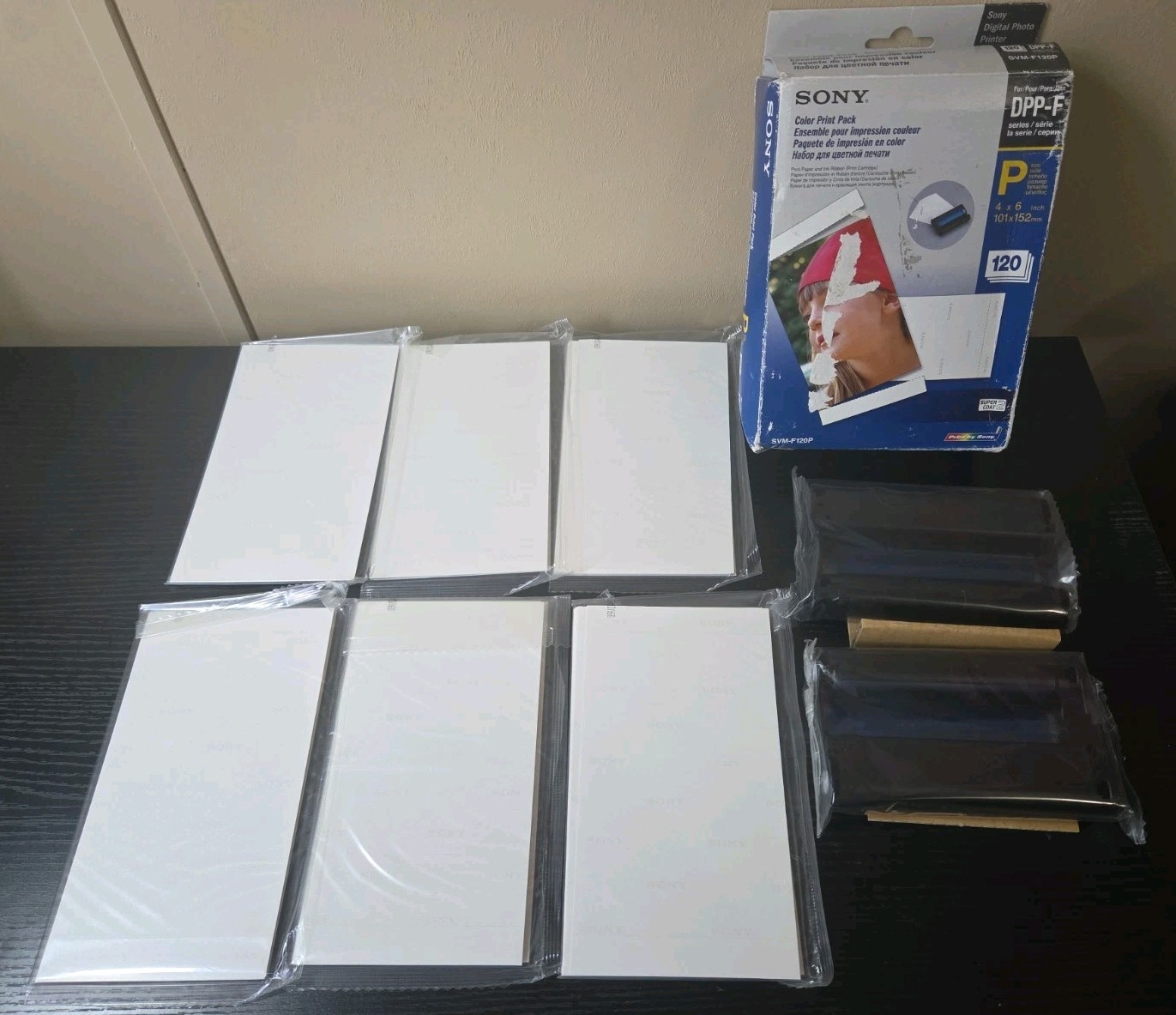 Sony SVM-F120P Color Print Pack DPP-F 4X6 120 Photo Sheets 2 Ink Cartridges New