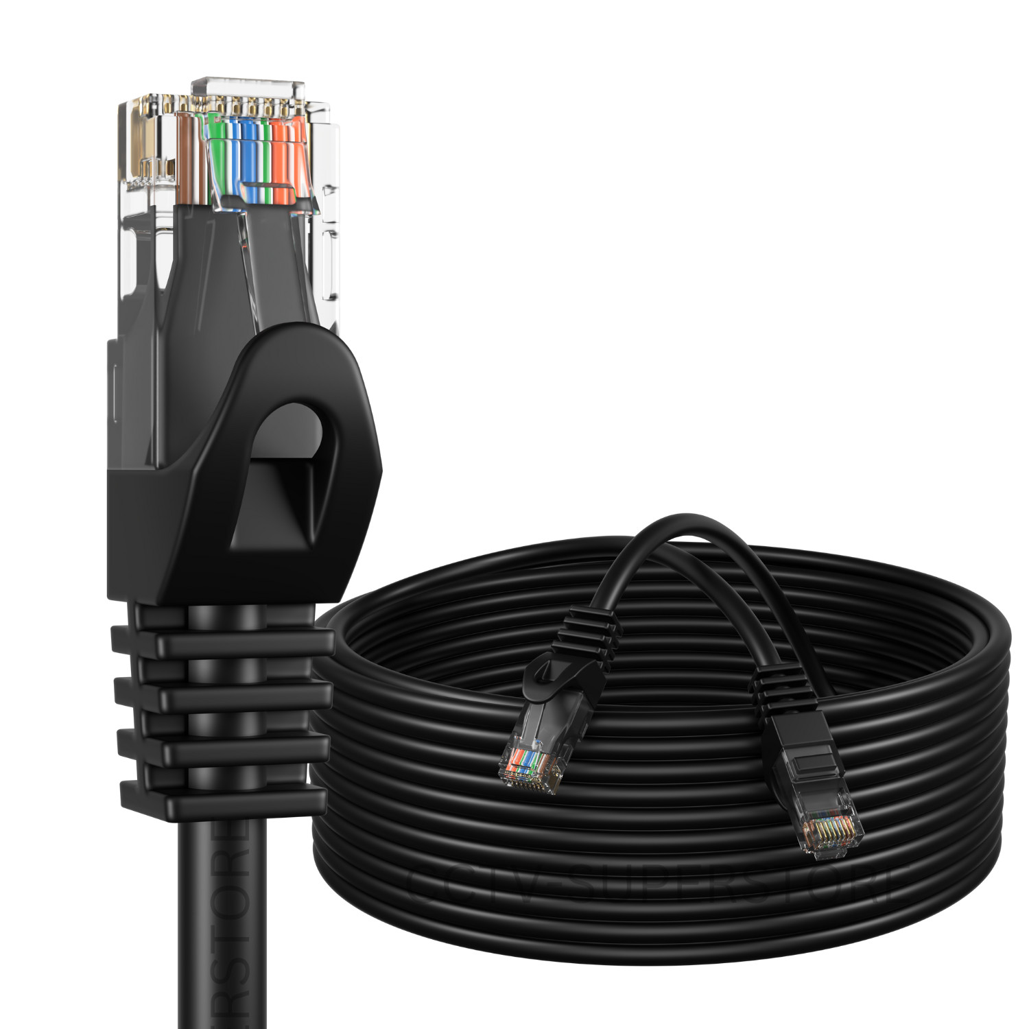 15 ft CAT6 Network Ethernet Patch Cable XBOX PS3 15 feet GIGABIT 500MHz Black 