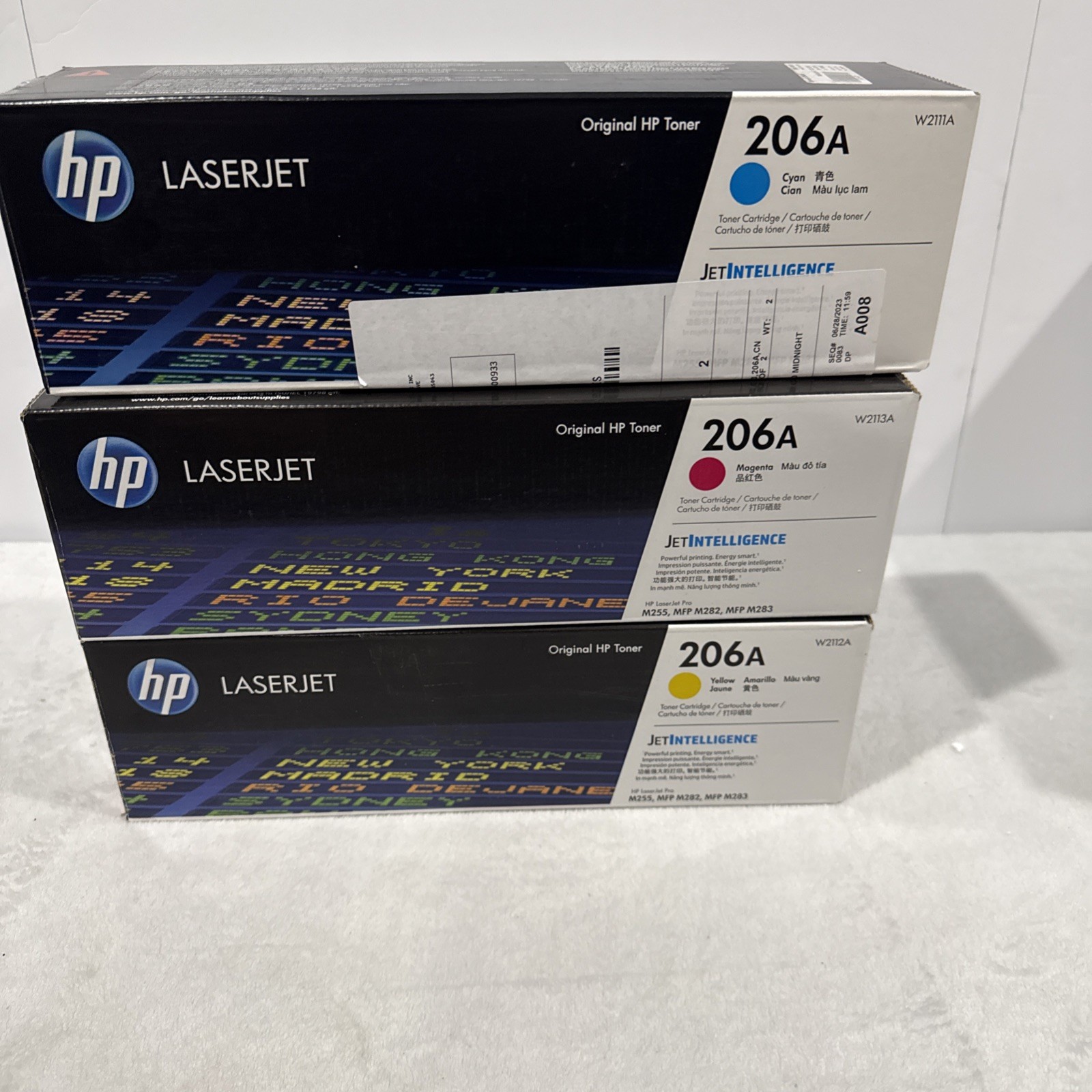 New Open Box HP 206A Original LaserJet Toner Cartridges (3-pack), W2110AM