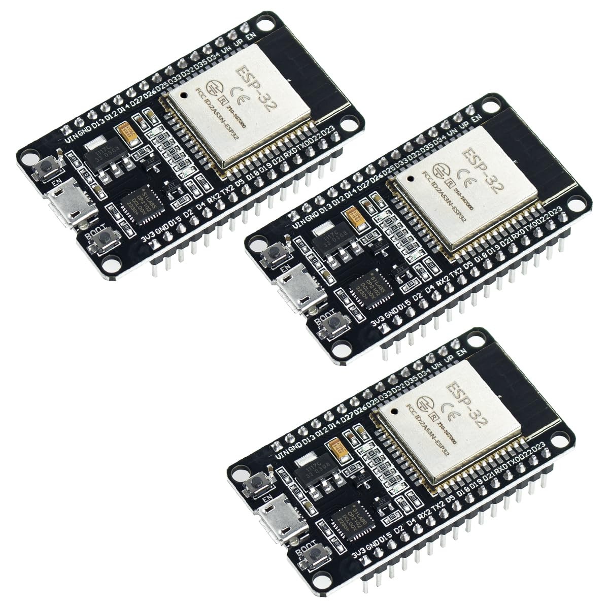 3Pack ESP32 ESP-WROOM-32 Development Board WiFi + Bluetooth CP2102 Dual Core ...
