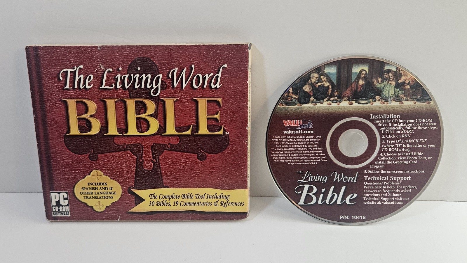 The Living Word Bible PC CD-ROM ValuSoft 2005 Jewel Case with Slipcover Software