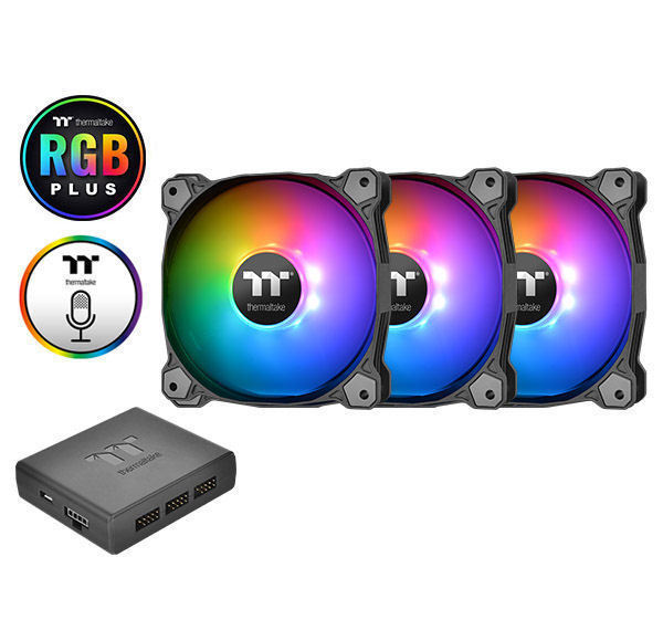 Thermaltake CL-F063-PL12SW-A Pure Plus 12 120mm RGB Fan TT Premium, 3 Fan Pack
