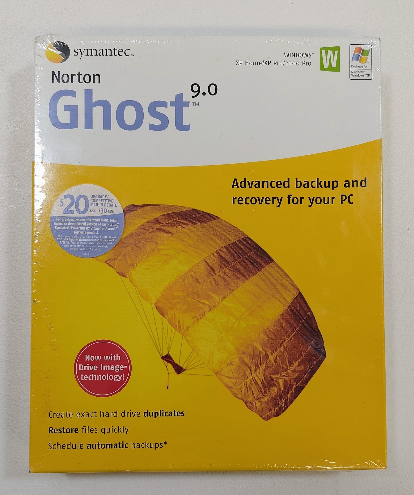 Brand New Norton Ghost 9.0 PC CD Hard Drive Data Backup Recovery - Sealed 