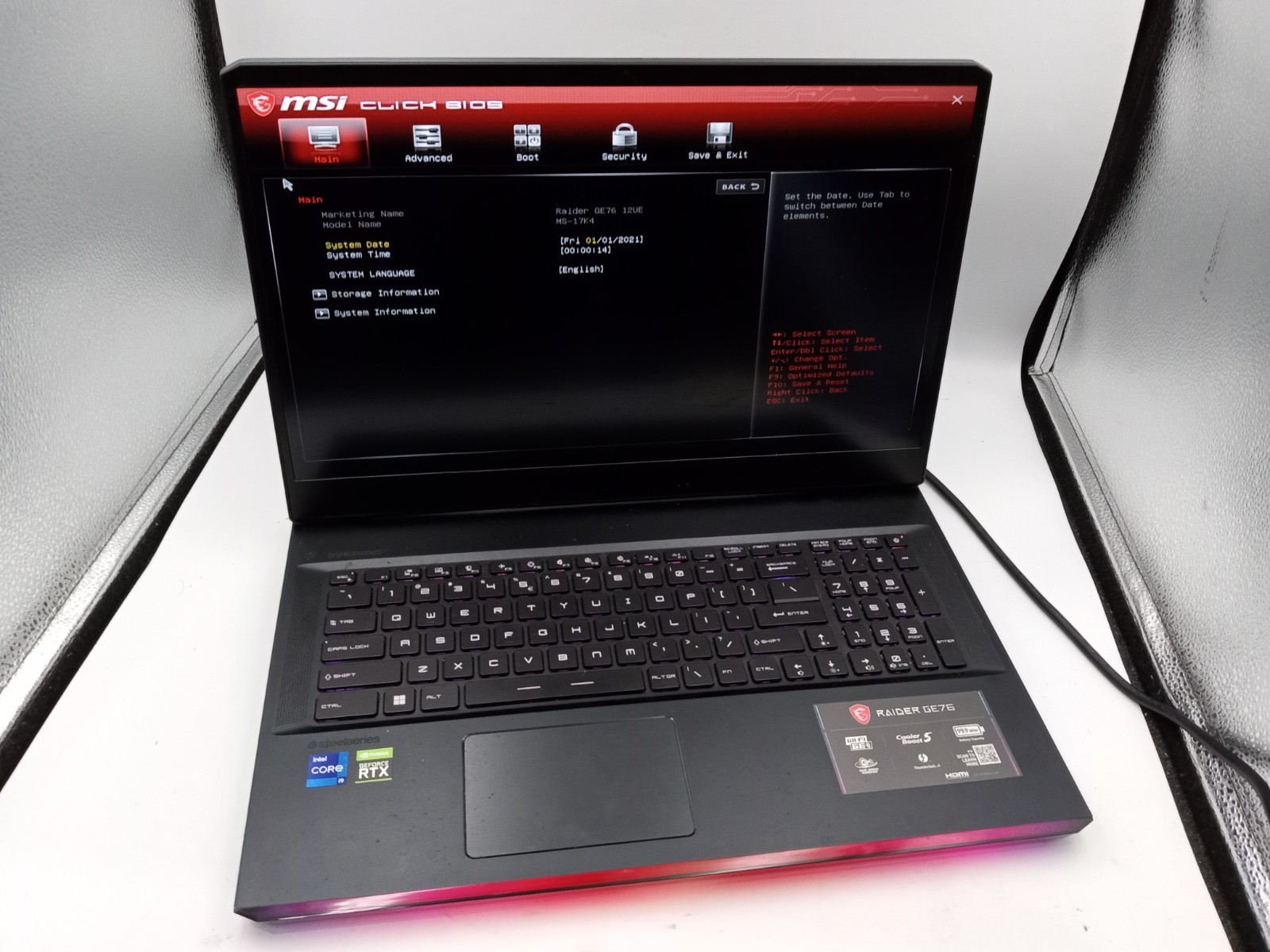 MSI Raider GE76 12UE 17.3" Intel i9-12900H Nvidia RTX 3080 Ti -PARTS/REPAIR -RR