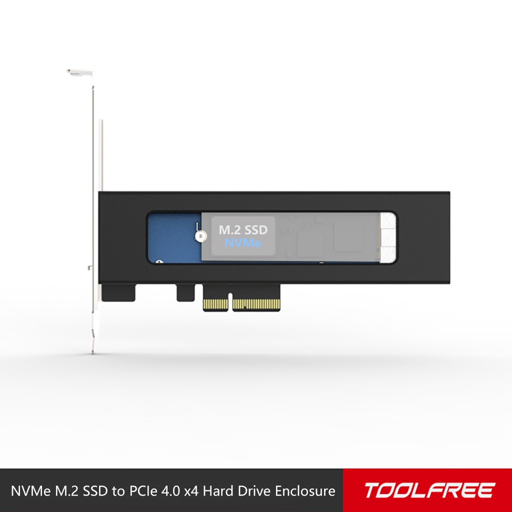 TOOLFREE NVMe M.2 to PCIe 4.0 x4 Adapter Card for 2230 2242 2260 2280 22110