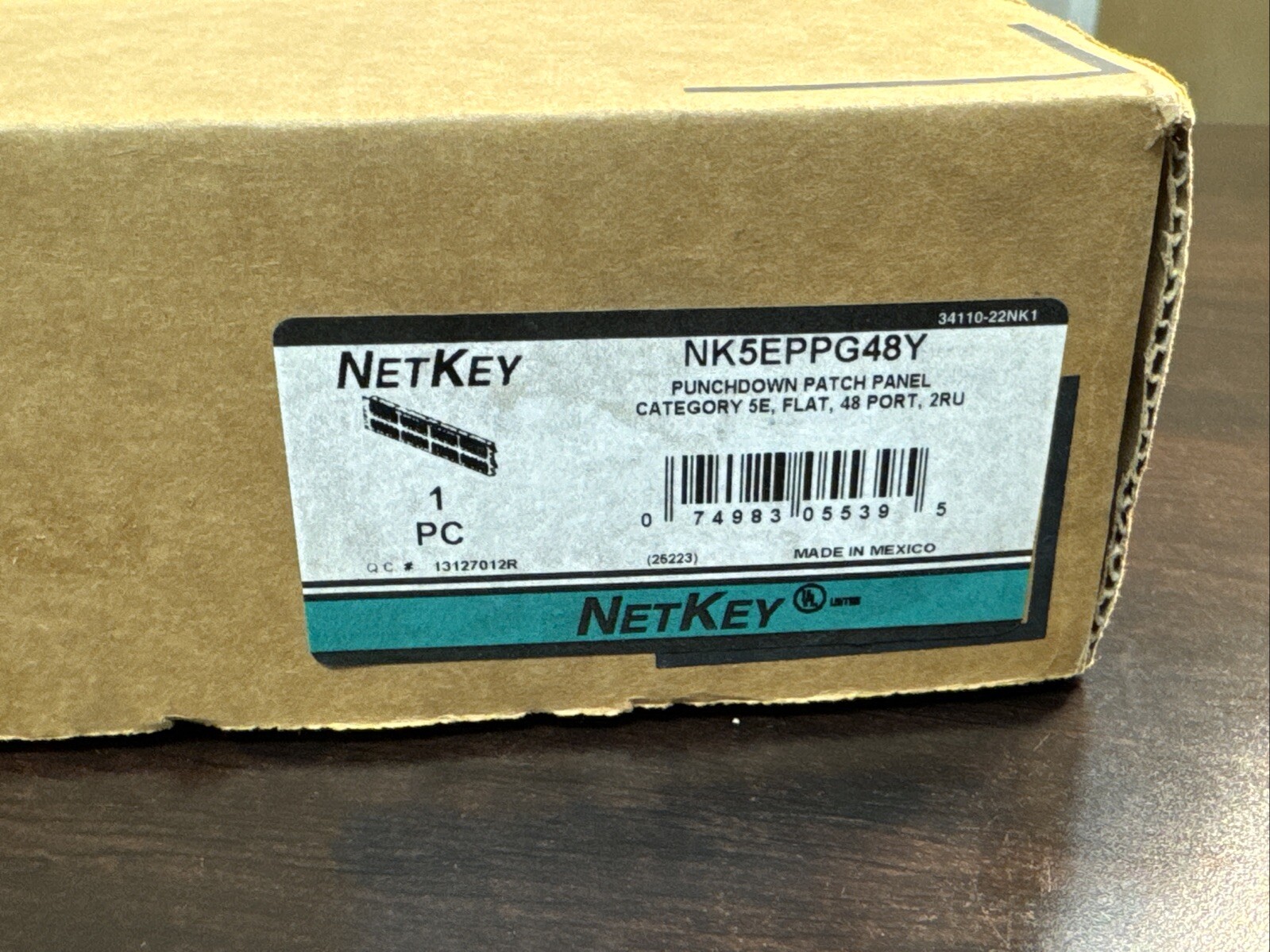 Panduit NetKey Punchdown Patch Panel Cat 5E, Flat 48-Port 2RU NK5EPPG48Y