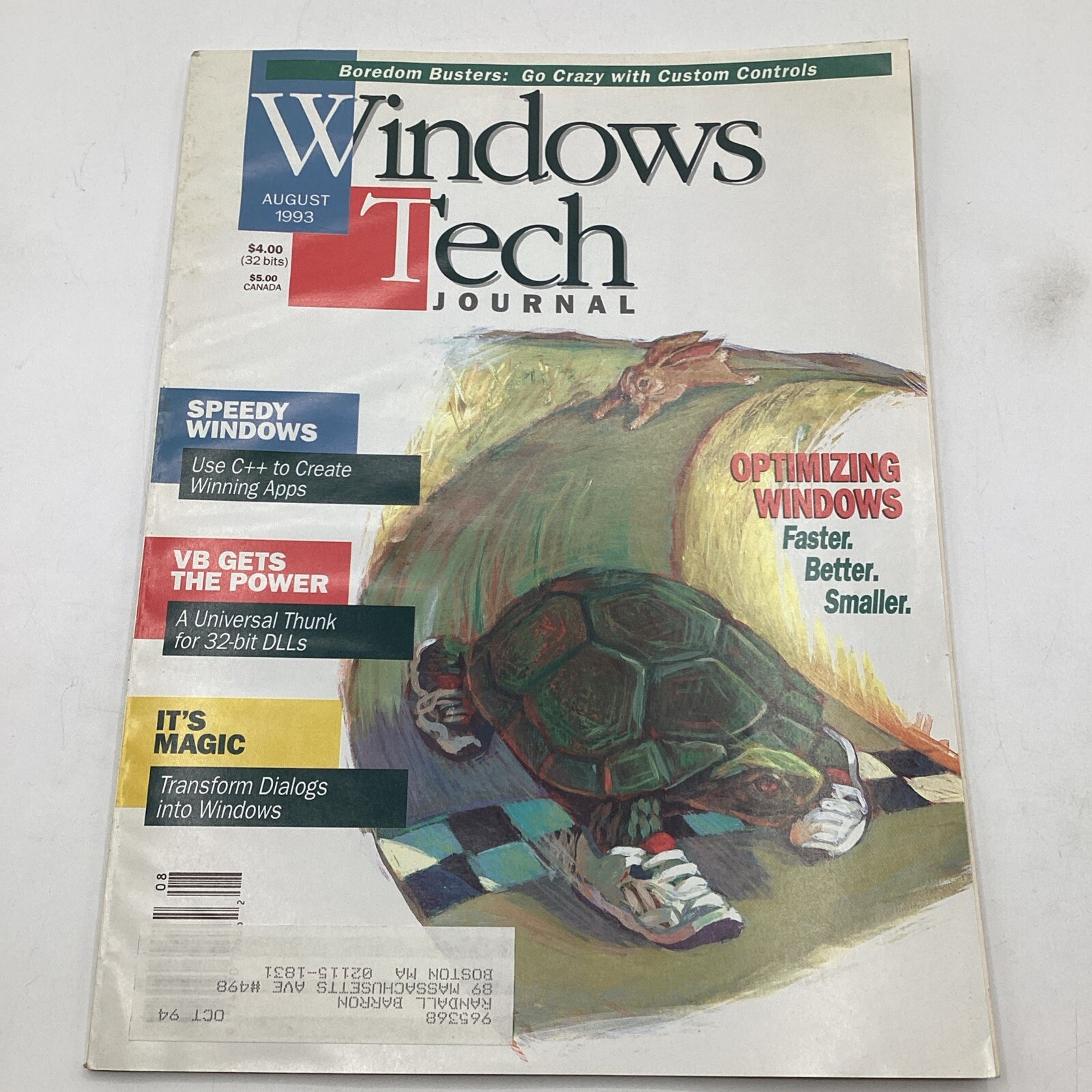 Windows Tech Journal 1993 Optimization, Custom Controls, C++ Apps, 32-Bit DLLs