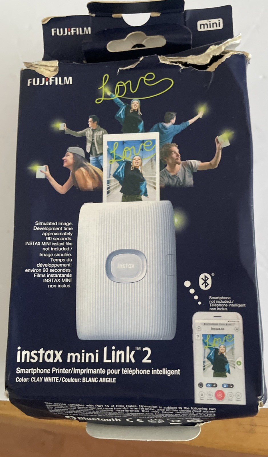 Fujifilm Instax Mini Link 2 Smartphone Printer - Clay White