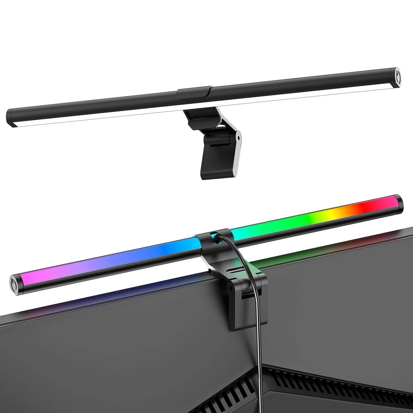 RGB Monitor Light Bar, Eye-Care Dual Light Reading Screen Lamp, 9 Modes Gaming B