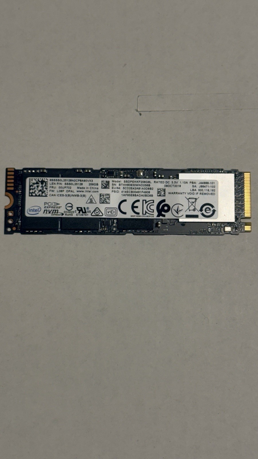 Intel Pro 7600p 256GB M.2 2280 NVMe PCIe SSD SSS0L25128 SSDPEKKF256G8L