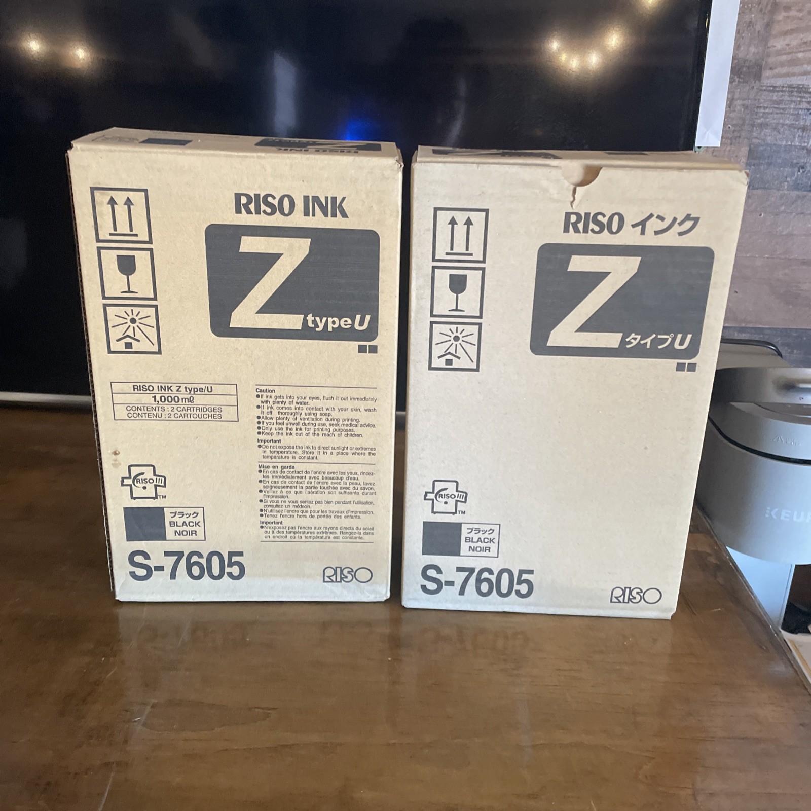 Genuine Riso Black Ink S-7605 Z type U (3 Cartridges)