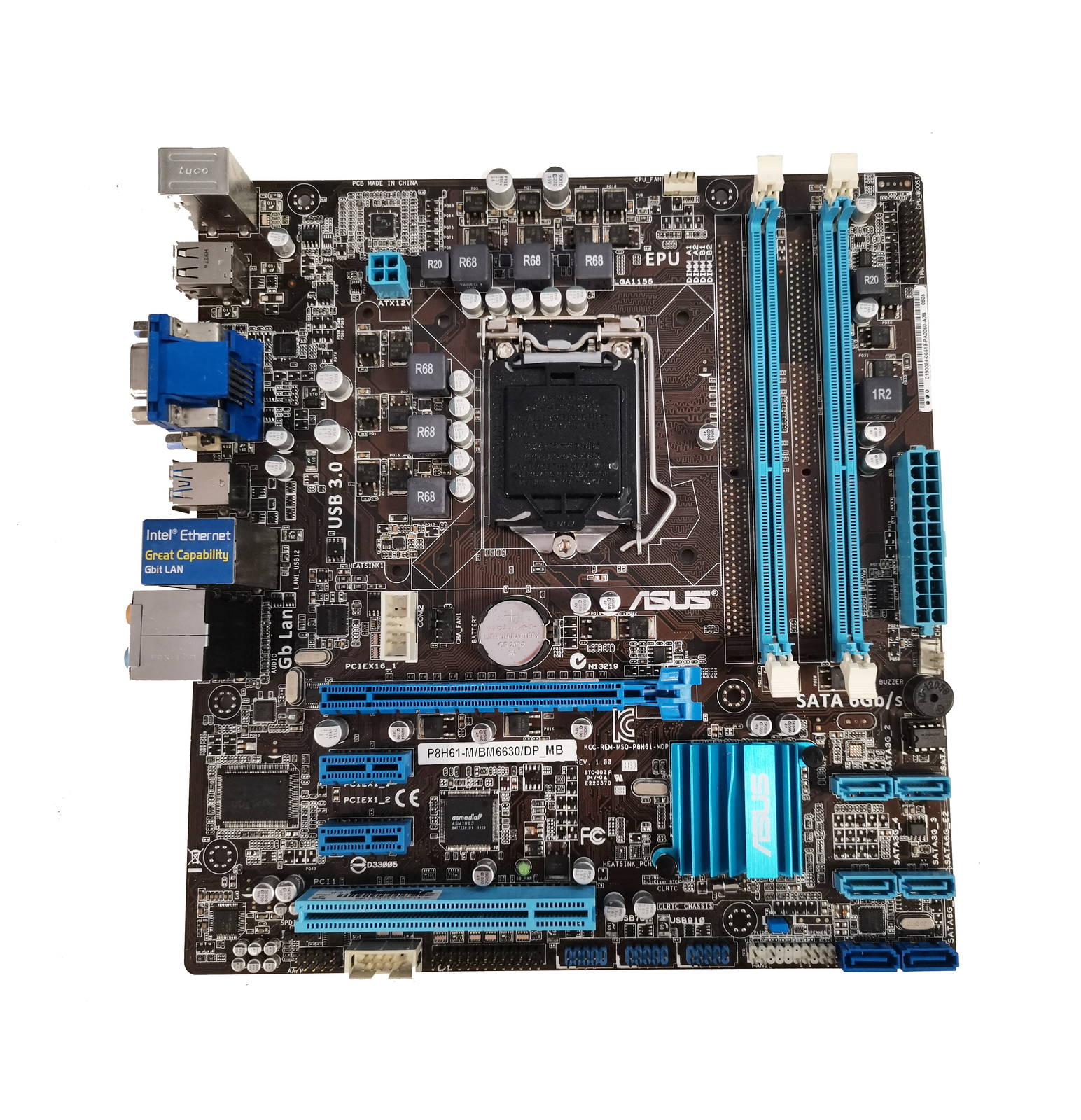 FOR ASUS P8H61-M/BM6630/DP_MB 1155-Pin H61 All Solid-State Motherboard DDR3 8G