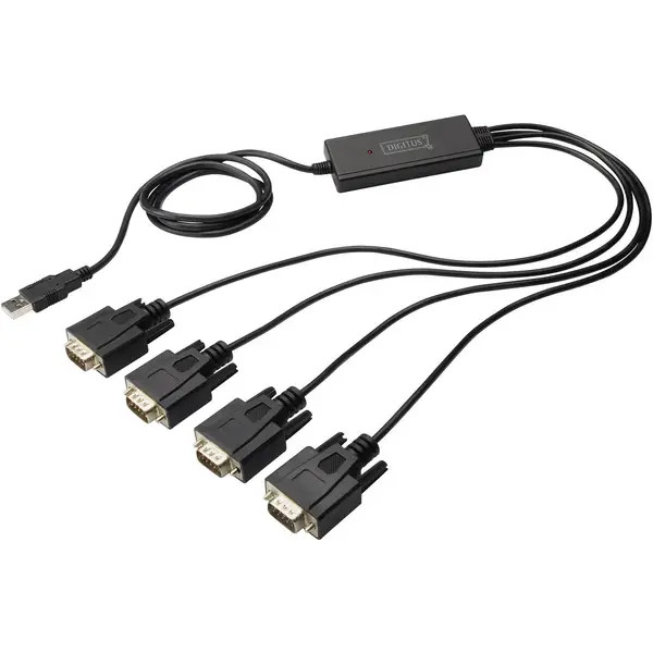 Digitus DA-70159 USB 2.0, Serial Adapter Cable [1x USB 2.0 Plug - 4x Spin