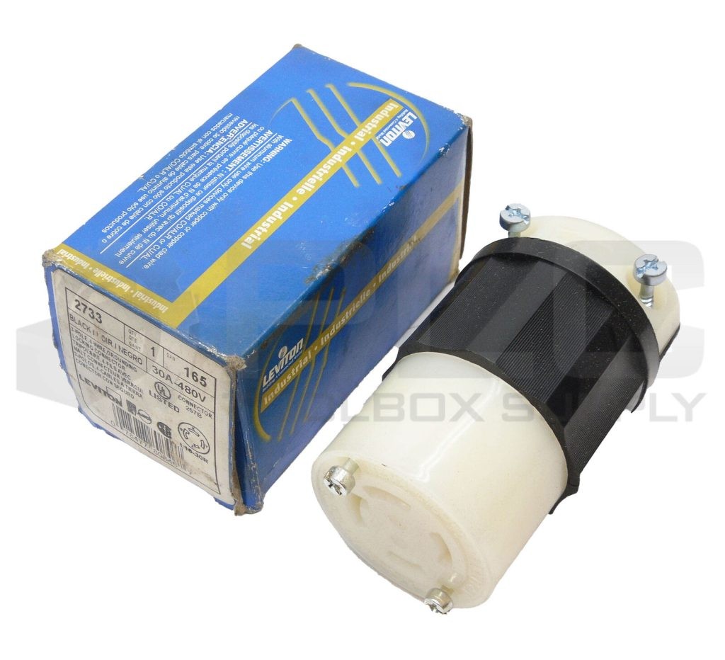 NEW LEVITON 2733 LOCKING CONNECTOR 3 POLE 4 WIRE 30A 480V L16-30R
