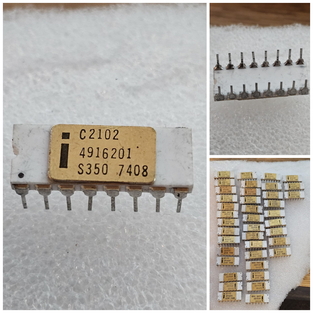 1 NOS Early Clean Vintage Rare Intel C2102 Ceramic White Gold SRAM "C4004" 1974