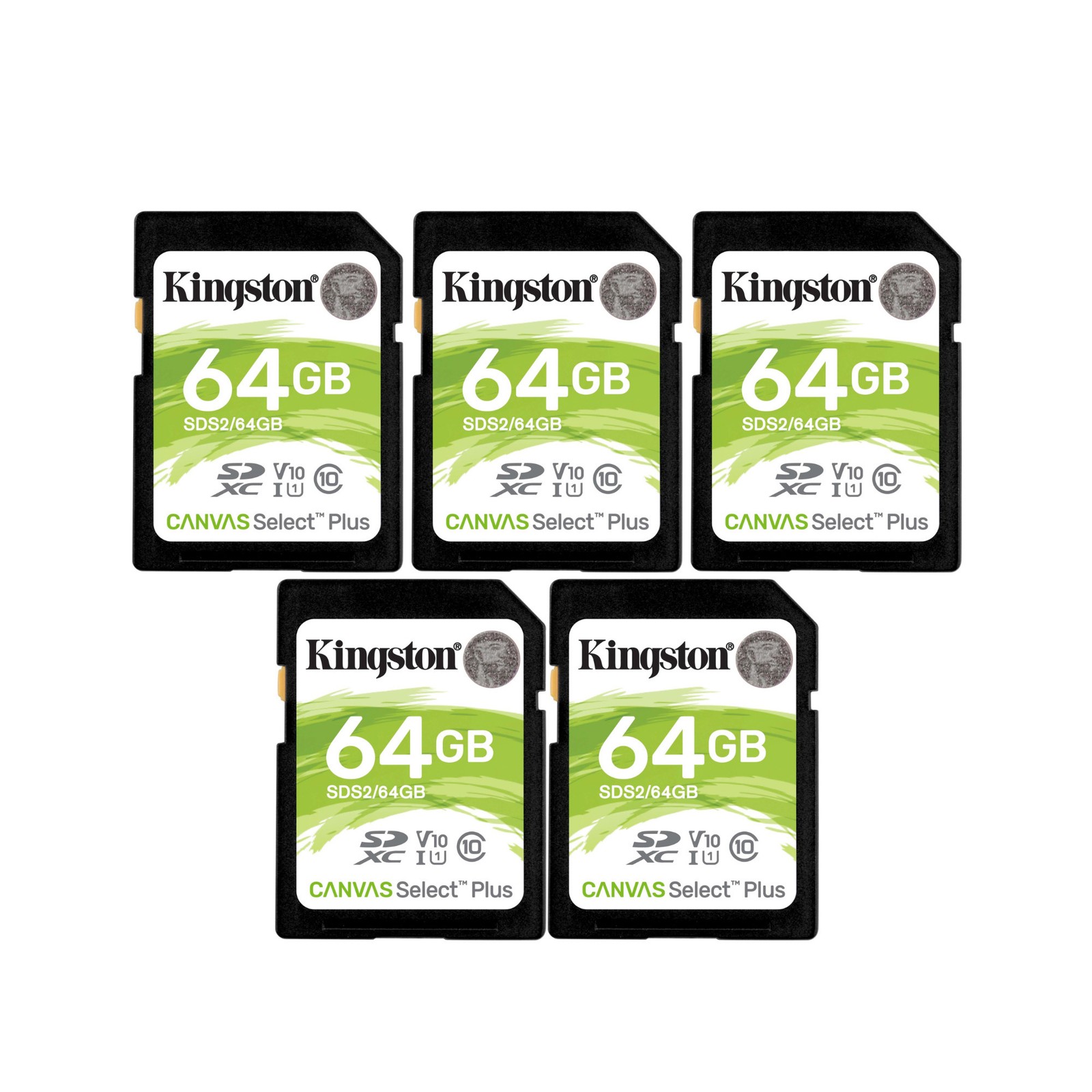 Kingston 64GB SDHC Canvas Select Plus Memory Card 5 Pack FAST Storage