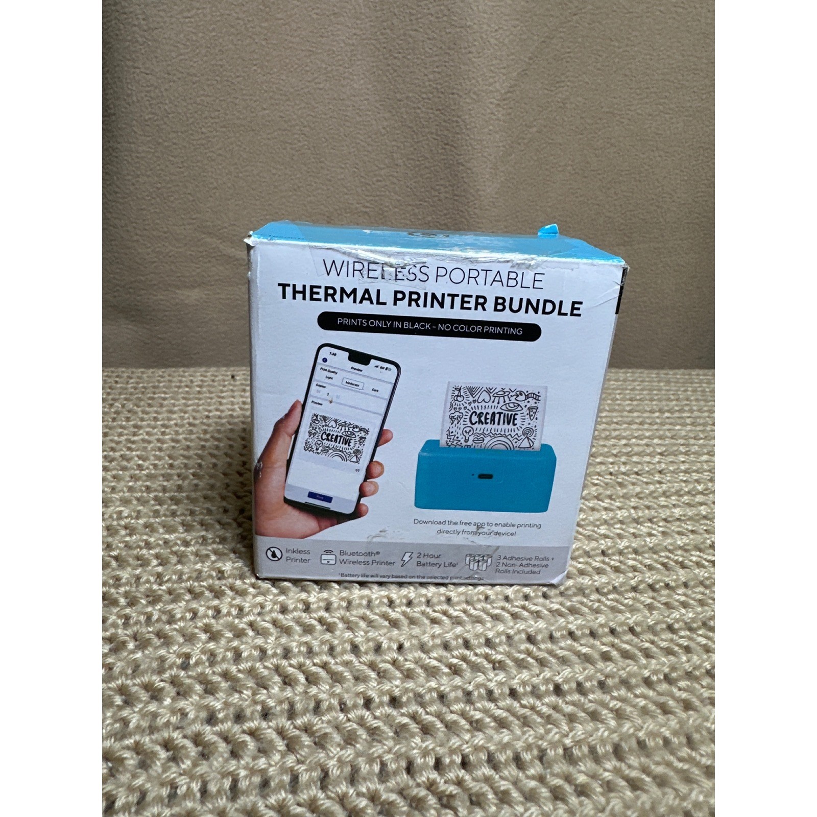 Core Innovations CTP500TL Wireless Portable Thermal Printer Bundle Teal Inkless