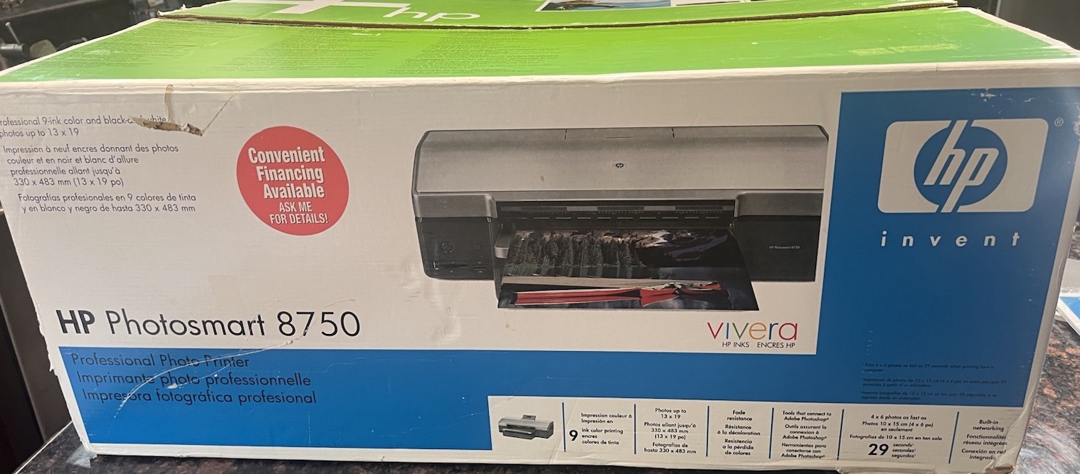 NEW FACTORY PACKED HP Photosmart 8750 Professional Wide Format Photo Printer