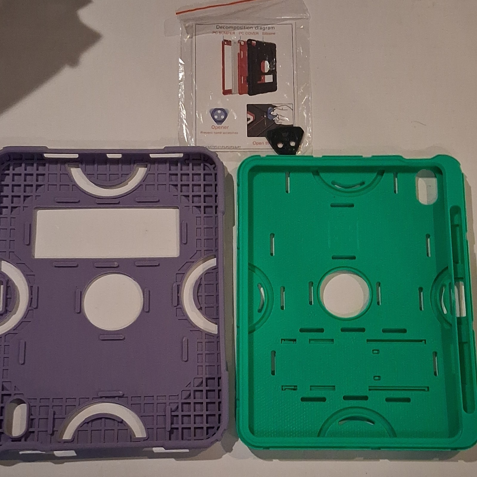 Shockproof Rugged Silicone Case for Apple iPad 11-inch, Purple/Green X003X6HWYB