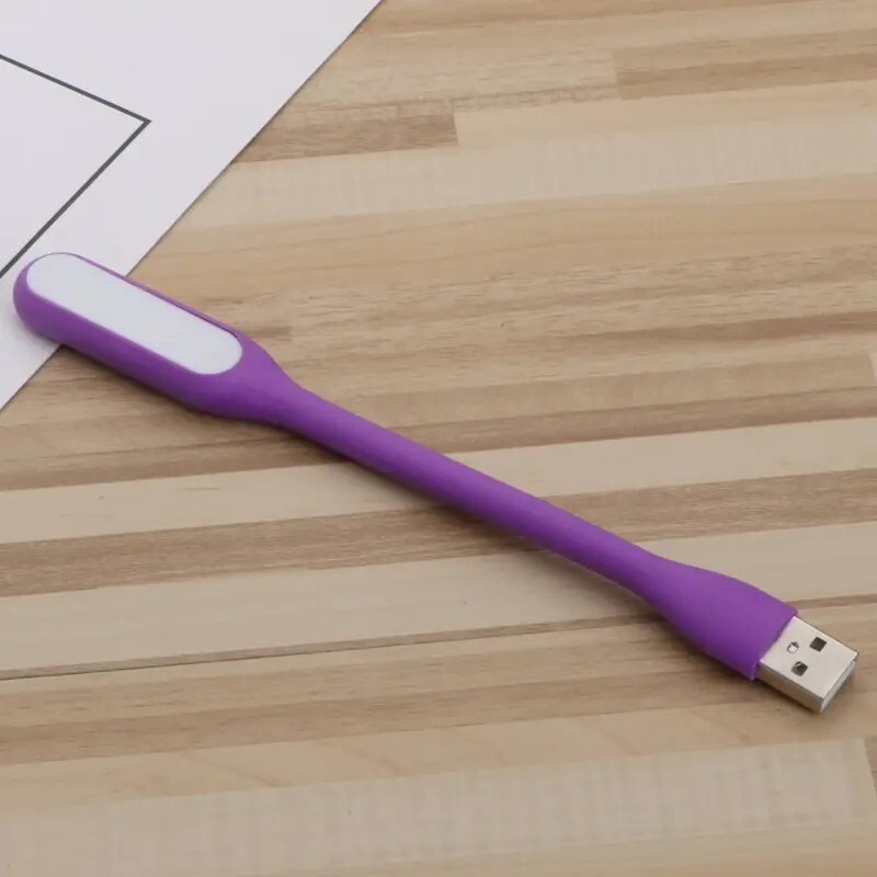 (5pack-Purple) Flexible Mini USB LED Lamp Light Portable Night Light,USA only