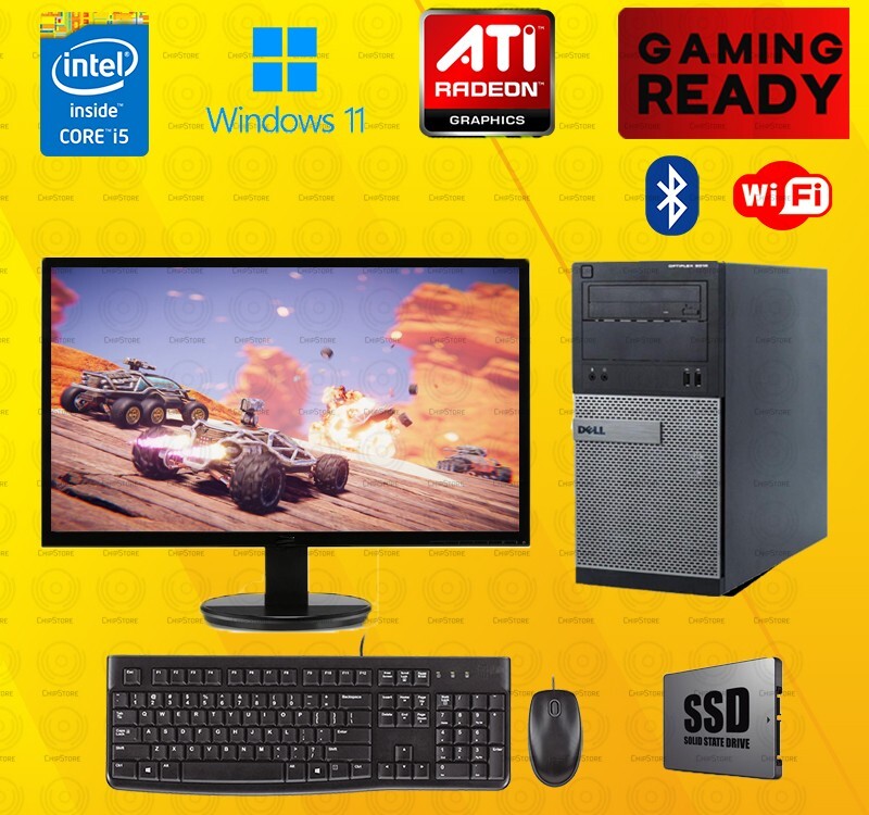 Dell Gaming Desktop PC SSD Computer ATI 2GB GDDR5 Win 11 8GB bundle