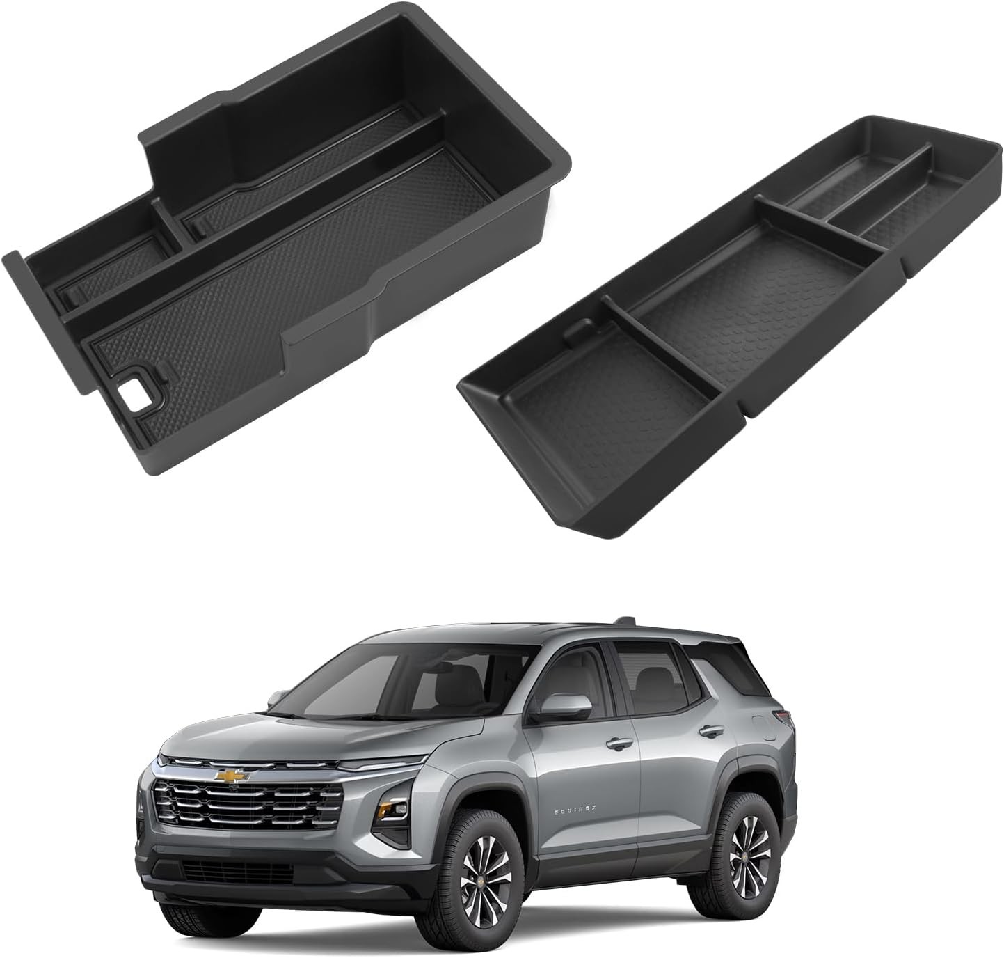 2PCS Center Console Organizer for Equinox 2026 2025 Armrest Insert Storage Tr...