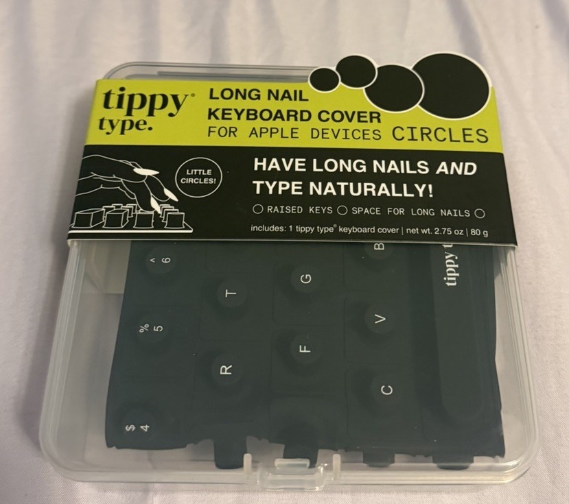 Tippy Type Long Nail Keyboard Cover - Matte Black - Mac Compatible