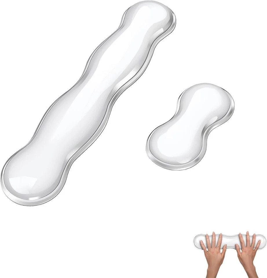 Silicone Gel Keyboard and Mouse Wrist Rest Set, Ergonomic Cool Non-Slip Pad for