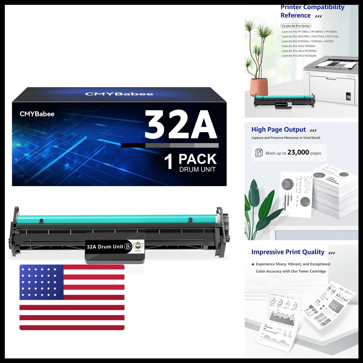 CMYBabee Compatible Drum Unit Replacement HP 32A CF232A Drum HP Pro M203dw