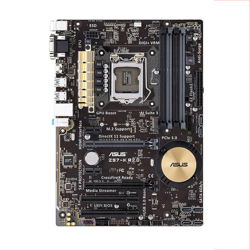 For ASUS Z97-K R2.0 Motherboard LGA1150 DDR3 Mainboard Tested