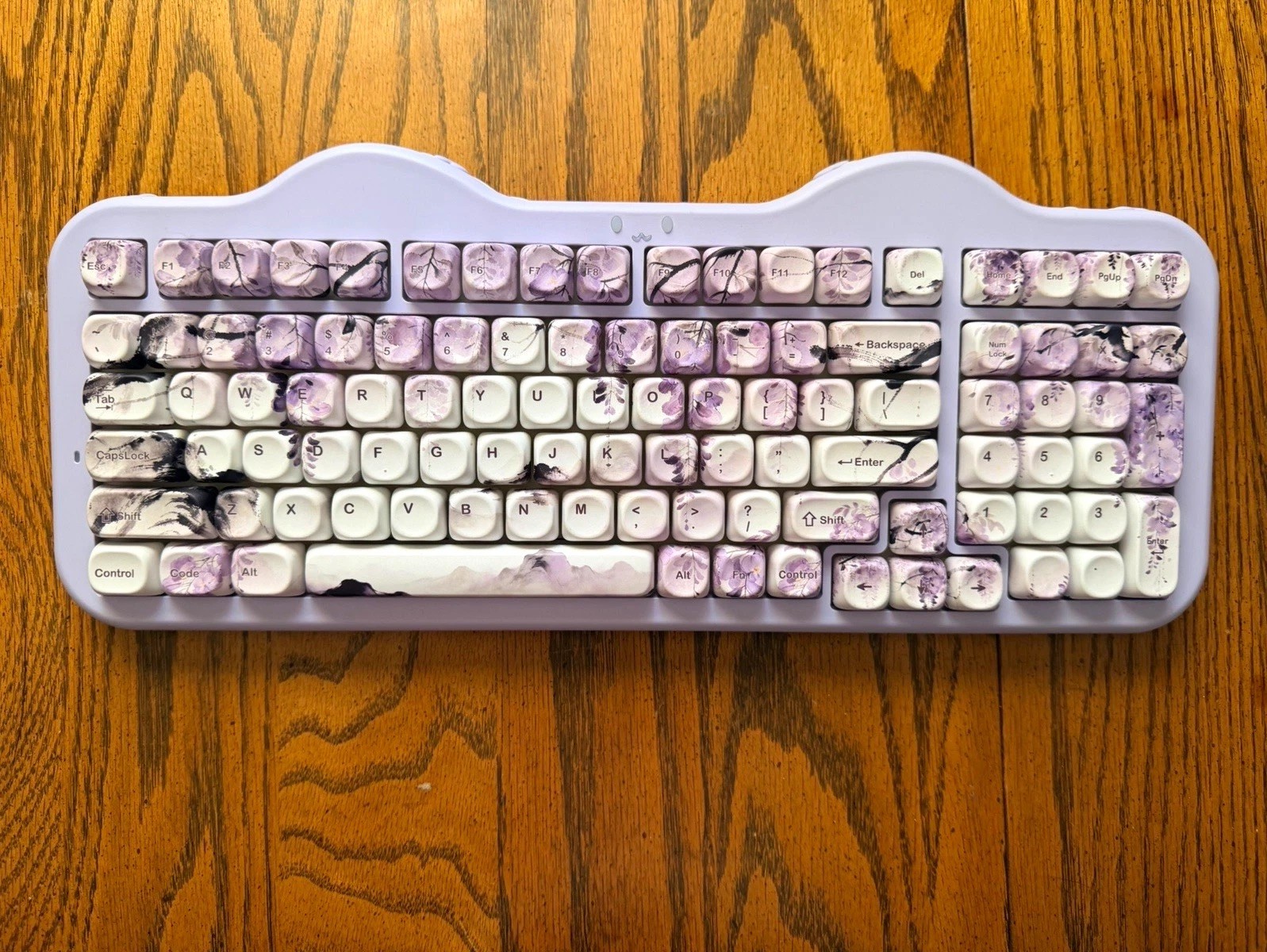 Custom YUNZII C98 Wireless Mechanical Keyboard – Purple Wisteria Keycaps
