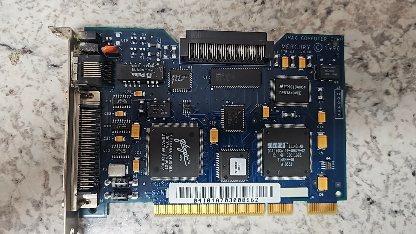 Rare UMAX SuperMac E100 Extended Performance PCI Ultra SCSI 10/100 Ethernet Card