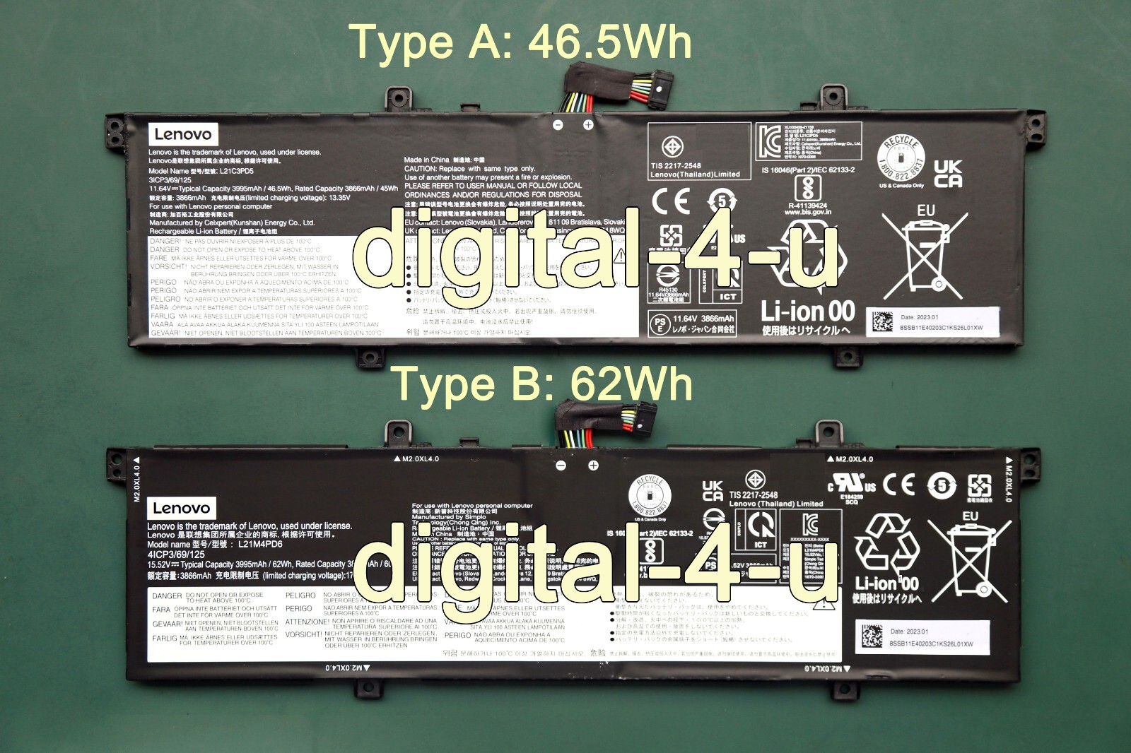 Genuine L21C3PD5 L21M3PD5 L21M4PD6 Battery For Lenovo ThinkBook 14 G4+ IAP ARA
