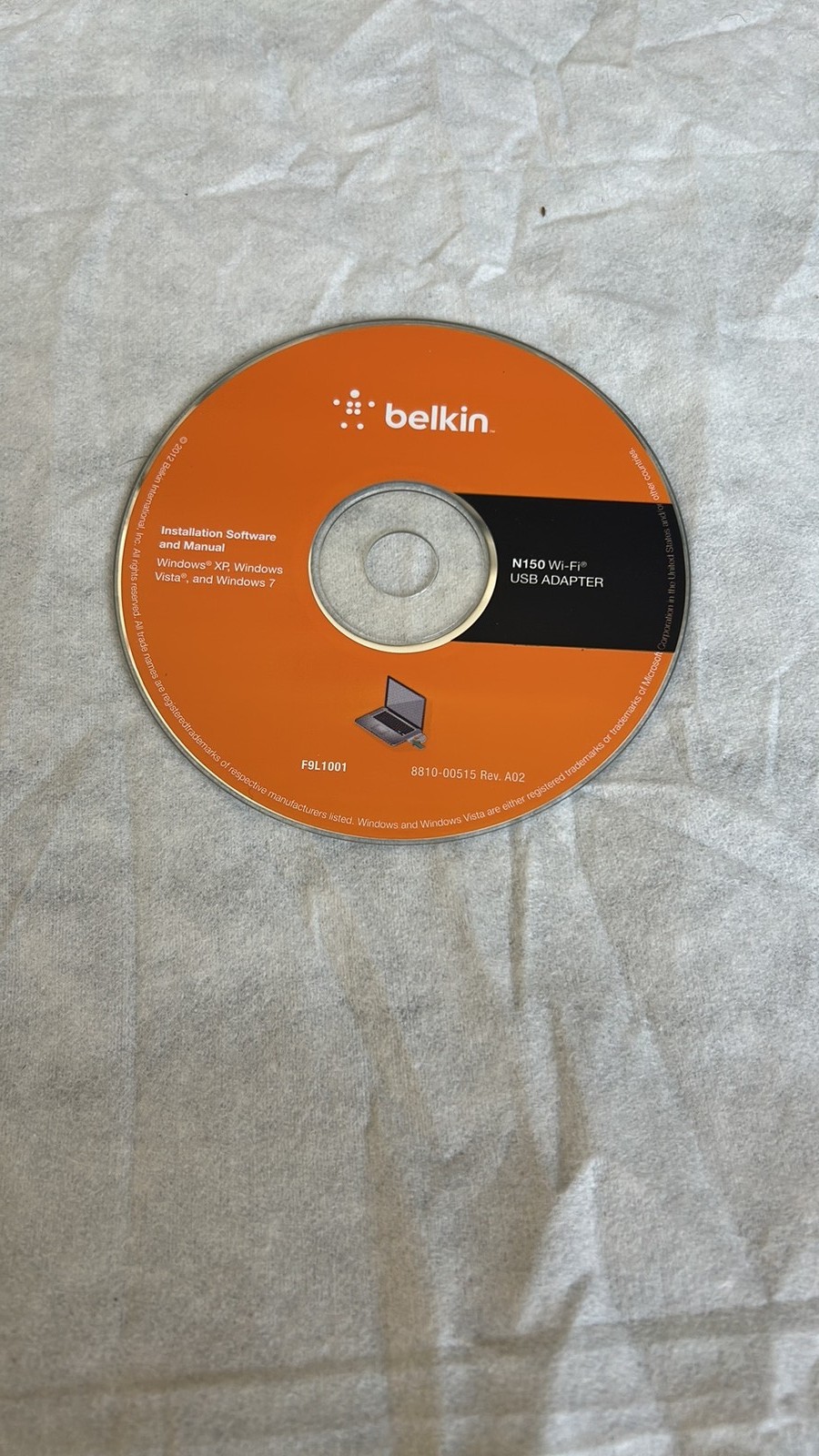 Belkin N150 Wi-Fi USB Adapter Installation Software CD (F9L1001)