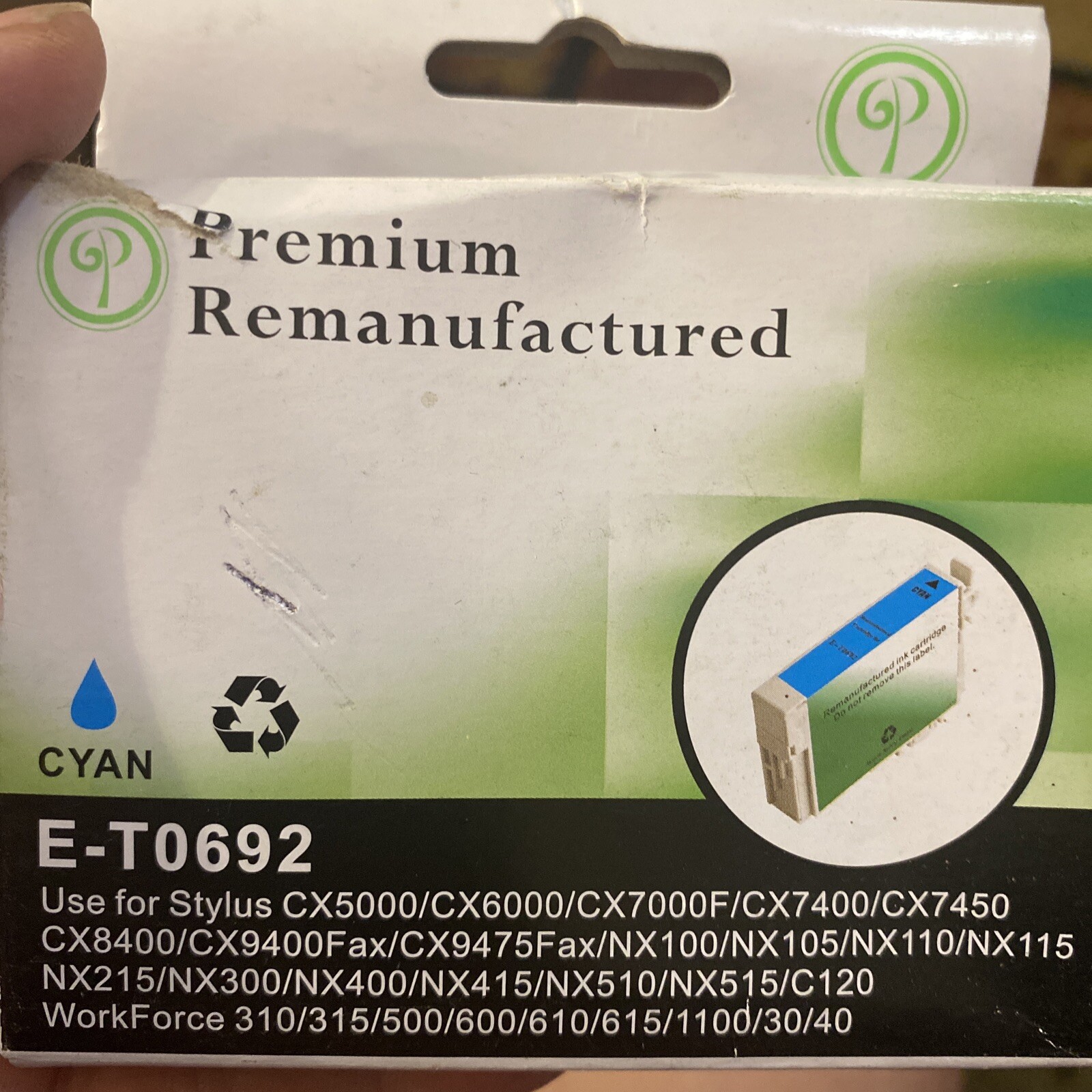 Green Project E-T0692 Cyan Ink Cartridge Replaces Epson T069220