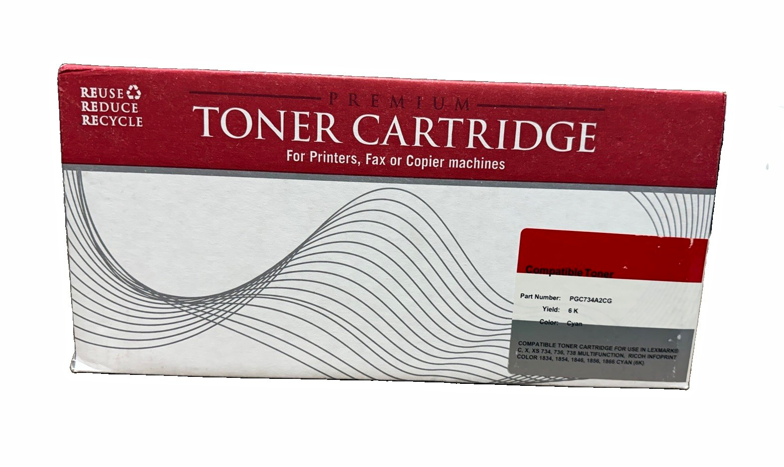 Cyan Compatible Laser Toner Cartridge PGC734A2CG 6K for Lexmark C734/C736