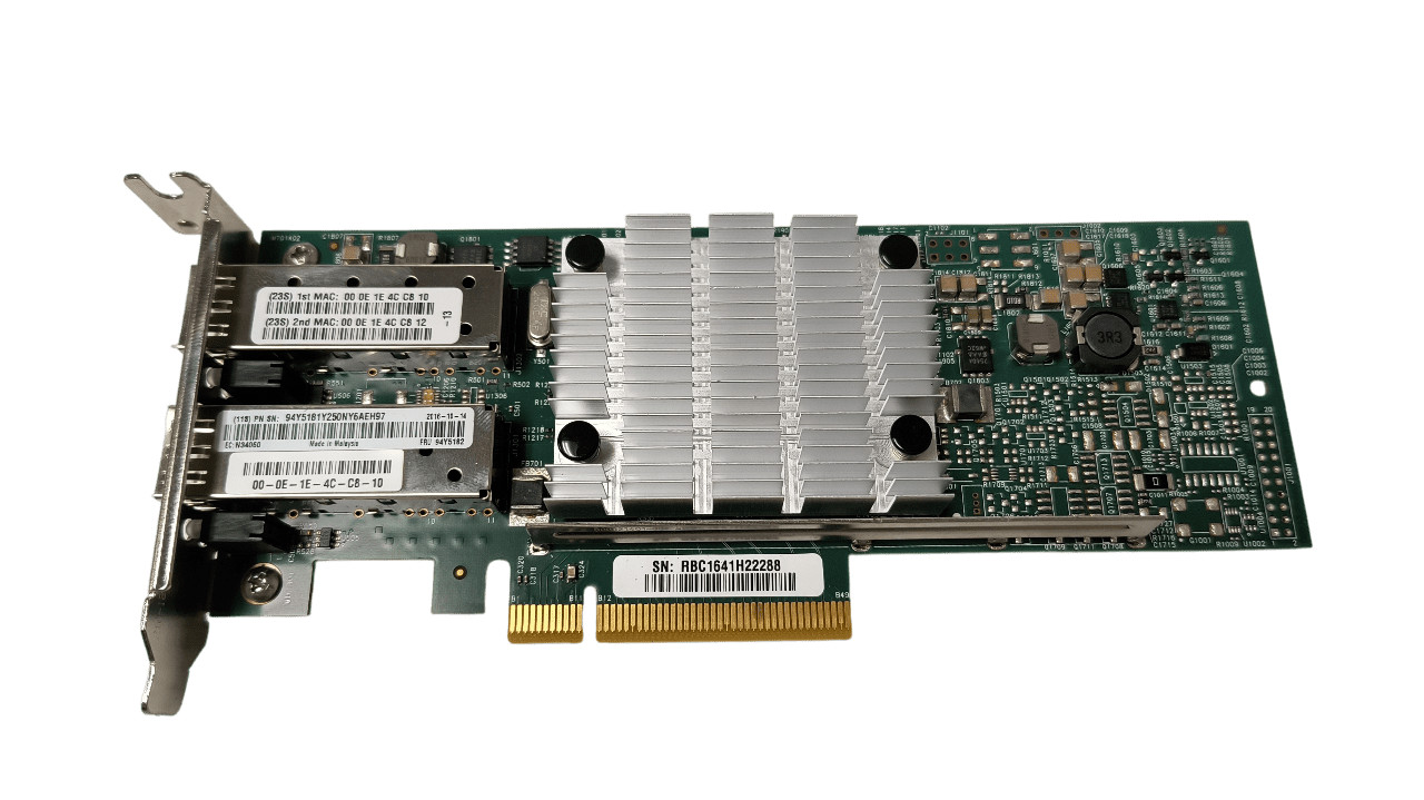 94Y5182 IBM NetXtreme Dual Port 10Gb SFP Network Adapter Half Height No SFPs