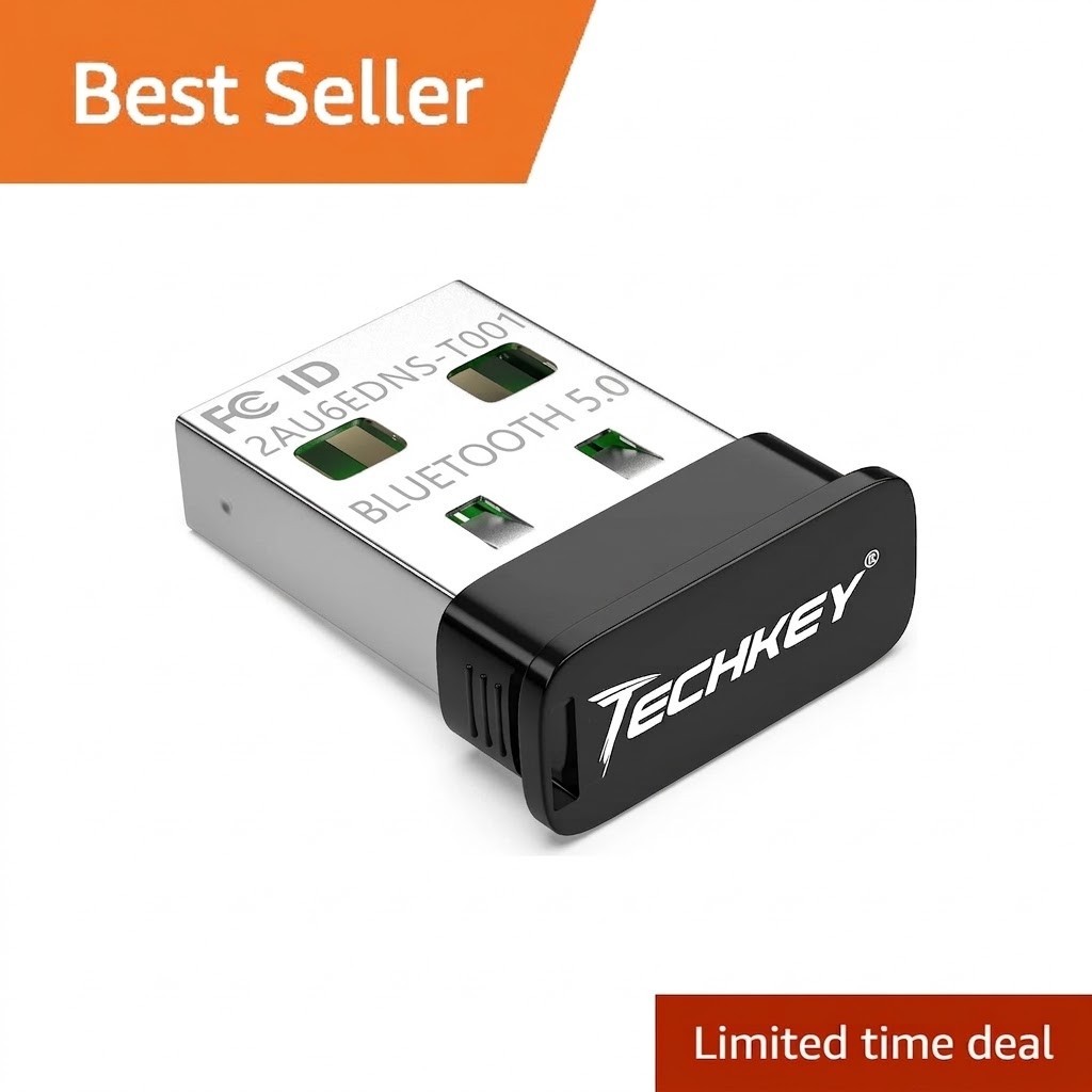 Techkey Bluetooth 5.0 USB Adapter Black Mini