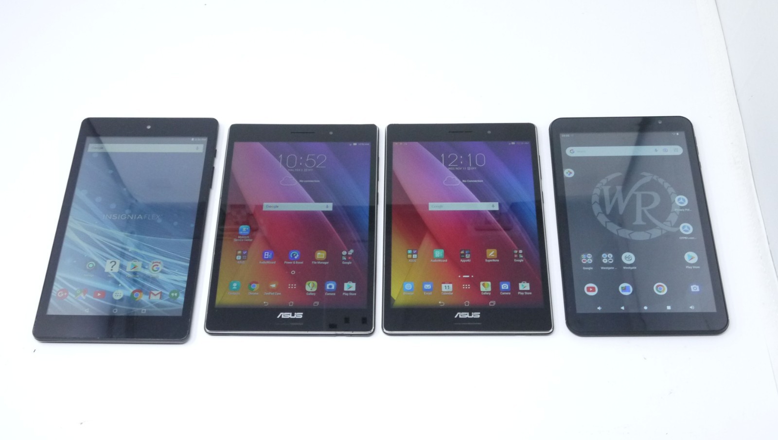 Lot of 4 Working 8" Android Tablets - Insignia Flex 8 / ASUS ZenPad S 8.0