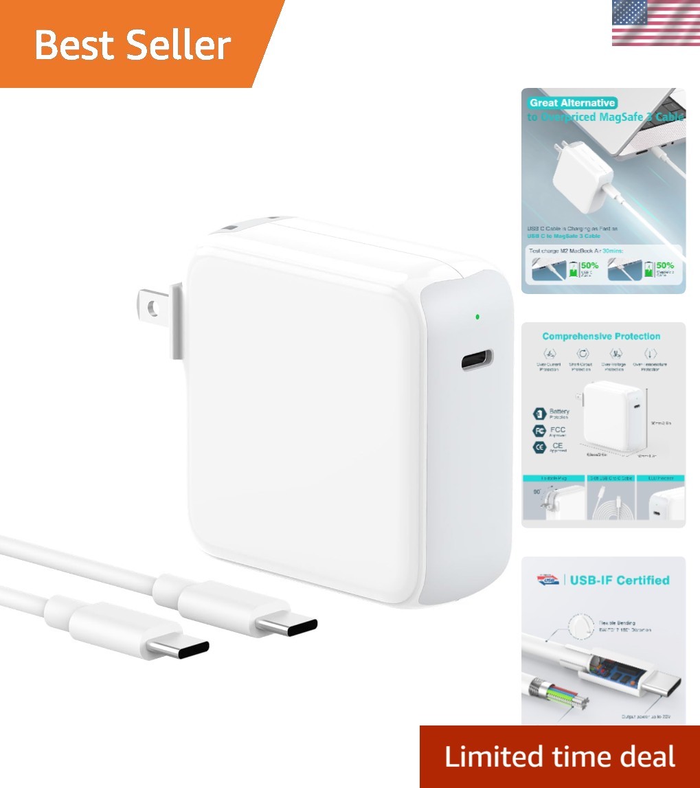 Universal 70W USB-C Charger for MacBook & iPad – Fast Charge, Lightweight Design