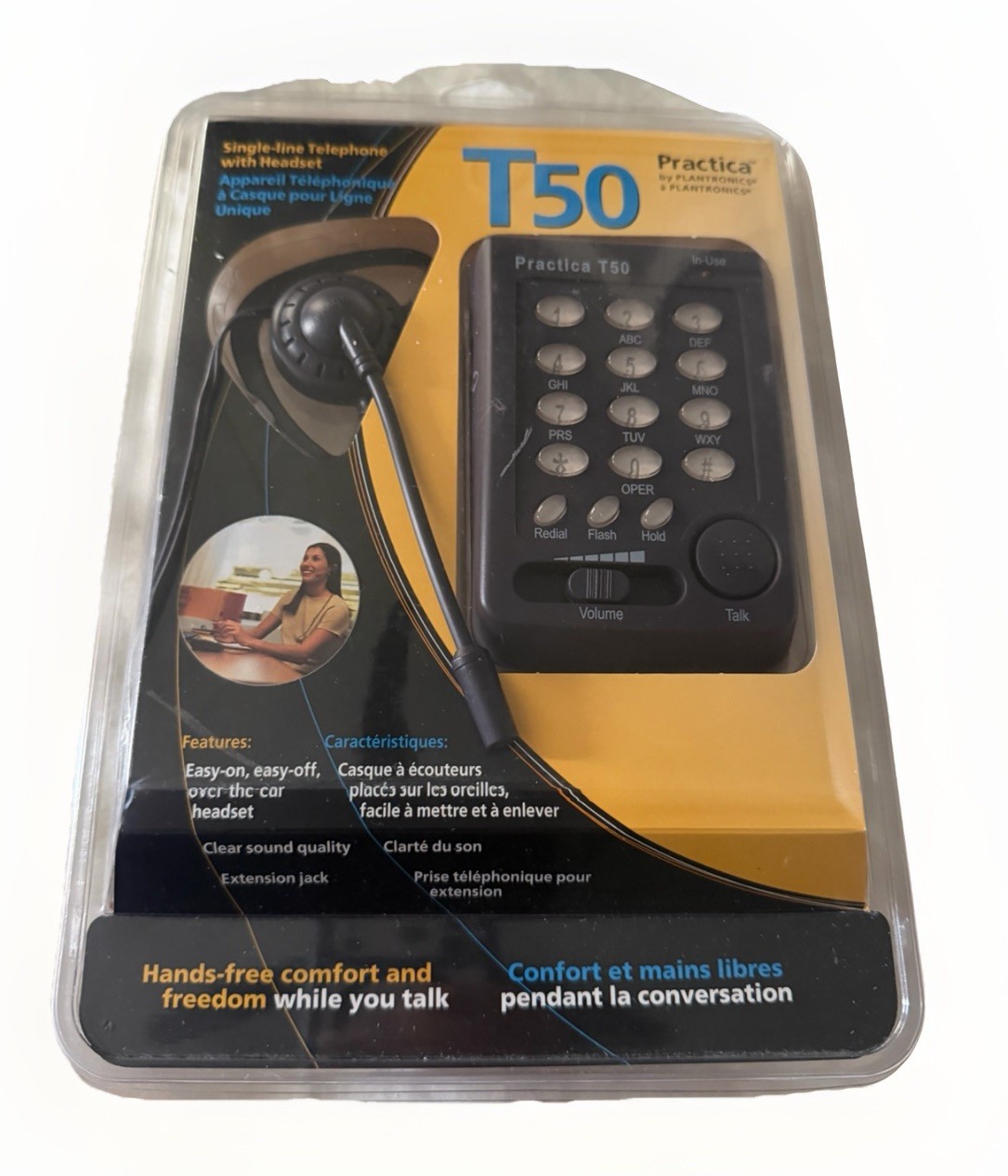 Plantronics T50 Practica Single Line Telephone includes  Mono Headset